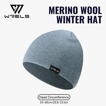 WRELS Merino Wool Beanie for Men Women Soft Fisherman Beanie Warm Knitted Winter Hat Watch Cap Skullie for Cold Weather