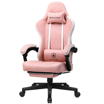 GTPLAYER Gaming Stuhl Ergonomischer Gaming Sessel Schreibtischstuhl mit Stoffoberfläche, Federsitzkissen, Verbindungsarmlehnen