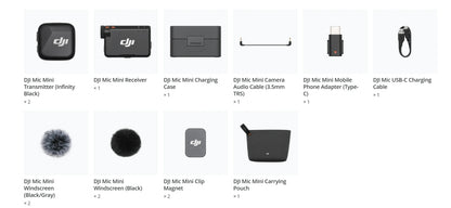 DJI Mic Mini trådlös streamingmikrofon – brusreducering och laddfodral