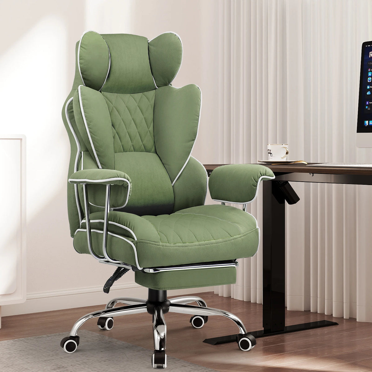 Gtplayer Gaming Chair, Office Chair with Pocket Spring Lumbar Support, Ergonomic and Comfortable Wide Office Computer Chair