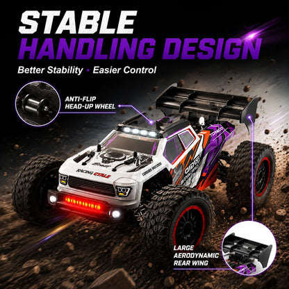 Beginner Friendly 4Wd Rc Off Road Car Carbon Brush Motor Precise Steering Trim Easy Motor Replacement Durable Anti-Loss Shell Hobby Gift for 14+