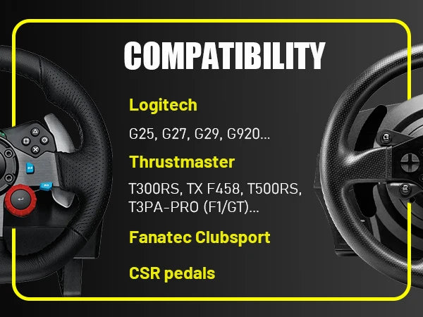 GTPLAYER Ratt-ställning för Sim Racing – Justerbar 20°/20cm Höjd, Kolstål, Logitech G29/G920/G923 Thrustmaster, EU-lager