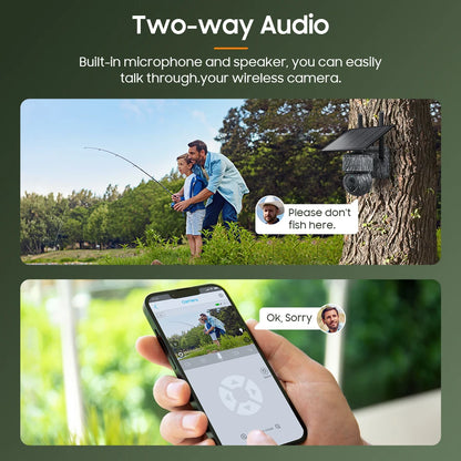 5MP 4G Solar Hunting Camera with High Definition Image Solar Panel Two-Way Audio Security CCTV Battery Camera IP66 Waterproof  + V380 Pro 12MP 10× Zoom Triple‑Lens 4G Solar‑Powered Outdoor Triple‑Screen CCTV Security C