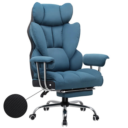 Gtplayer Silla Gaming Gamer Chair Ergonomic Office Chair with Footrest Fabric Surface Spring Seat Cushion Silla De Juego