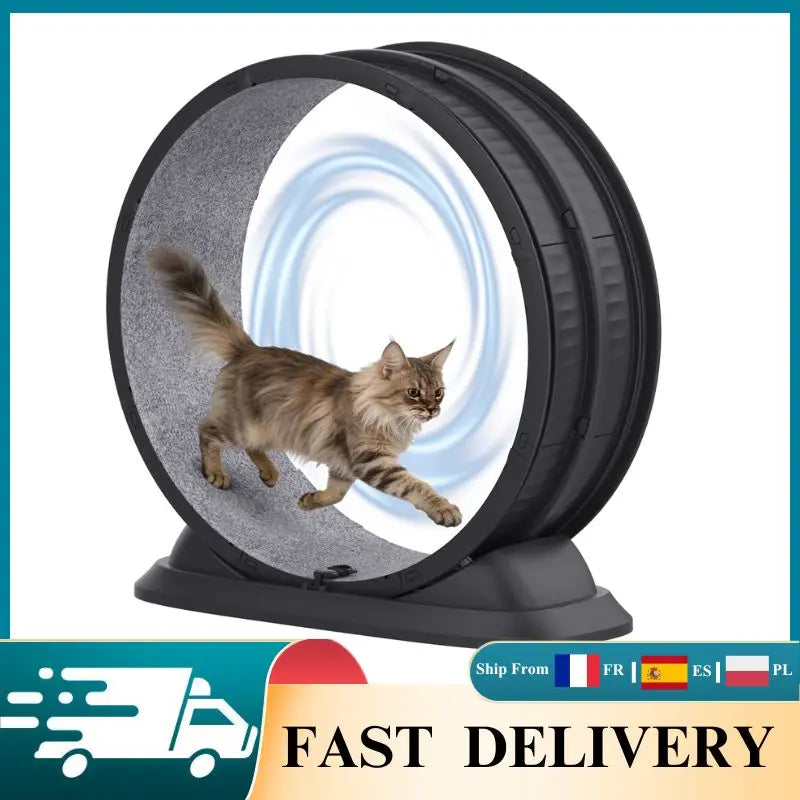 Warmom löphjul för katt med avtagbar matta – 85 × 80 × 33 cm