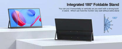 UPERFECT 18,5" Portabel Monitor IPS FHD 1080P – 120Hz AMD FreeSync HDR400 USB-C HDMI VESA Inbyggda Högtalare EU-lager