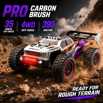 4Wd Brushless Rc Car 75Km/H Metal Differential Shaft Drive Independent Shock Absorbers Led Headlights 2.4g 300m Remote Control Off-Road Hobby Vehicle