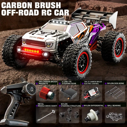 Beginner Friendly 4Wd Rc Off Road Car Carbon Brush Motor Precise Steering Trim Easy Motor Replacement Durable Anti-Loss Shell Hobby Gift for 14+