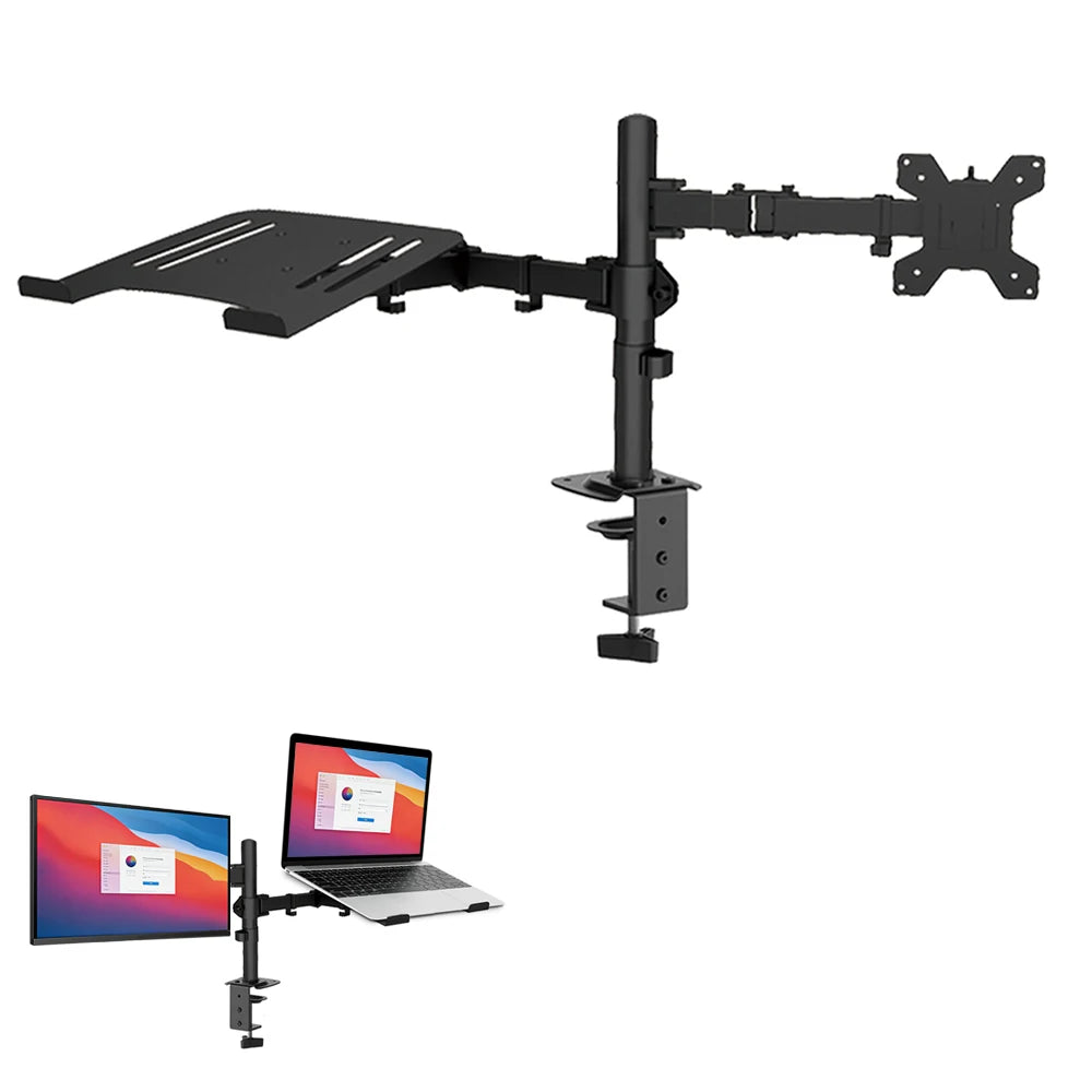 Ergonomisk Monitorarm för Skrivbord 13–27" – VESA 75x75/100x100 Justerbar Höjd Kabelhantering 8kg Stål EU-lager Polen