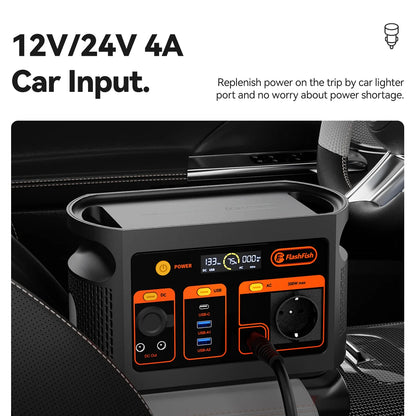 FF Flashfish E103 300W Portable Power Station, 179.2Wh LiFePO4 Battery, Fast AC Recharge, Multi-Output Solar Generator for Outdoor/Camping/Emergency Power
