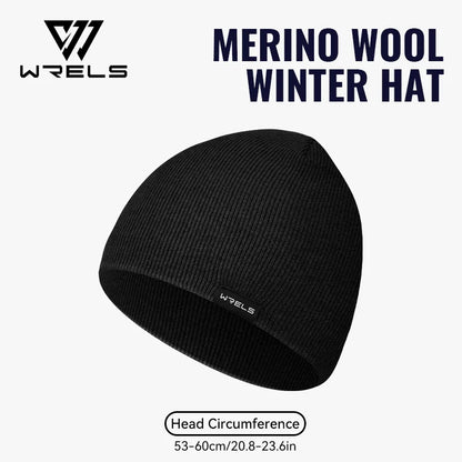 WRELS Merino Wool Beanie for Men Women Soft Fisherman Beanie Warm Knitted Winter Hat Watch Cap Skullie for Cold Weather
