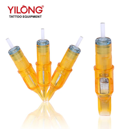 20pcs Yellow Dragonfly Tattoo Cartridge Needle 1 3 5 7 9 11 13 14 15 RL RM RS M1 For Tattoo Machine Pen Needle Accessories