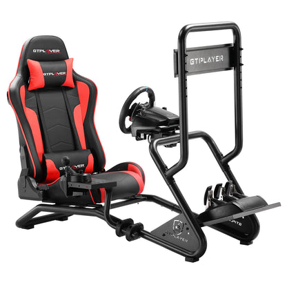 GTPLAYER Simulator Cockpit Racing Simulator steering wheel stand with 3D stereo speakers monitor Mount