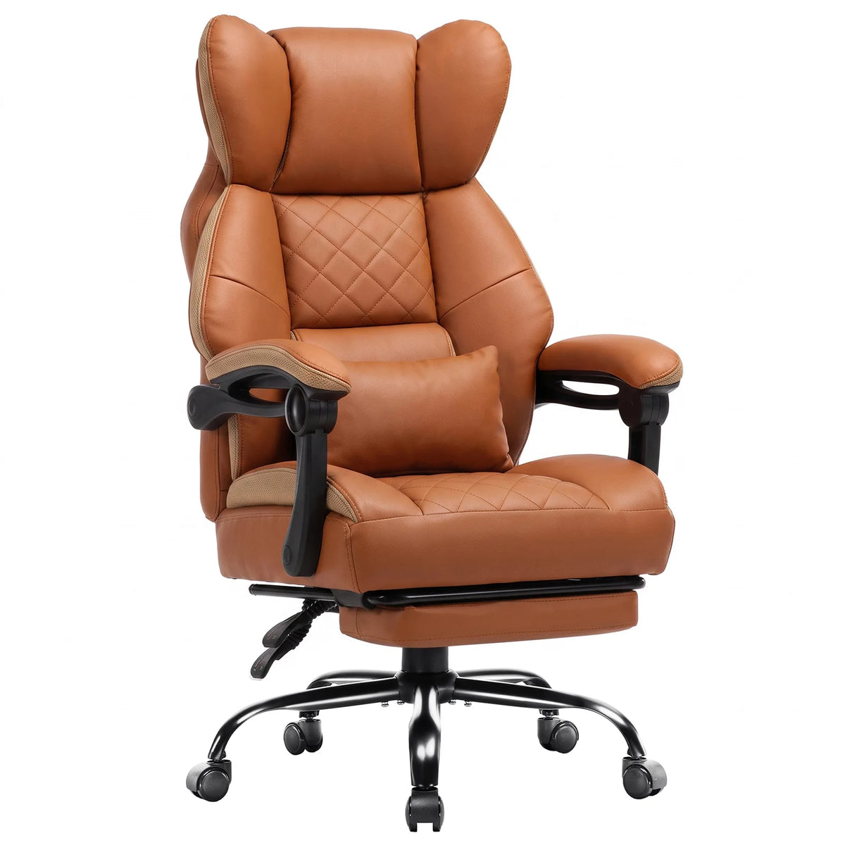 Gtplayer Gaming Chair, Ergonomic Office Chair with Footrest and Lumbar Support, High Back Executive Chair for Tall, Wide Computer Chair, Height Adjustable, Synchronous Armrest, Spring Core Seat