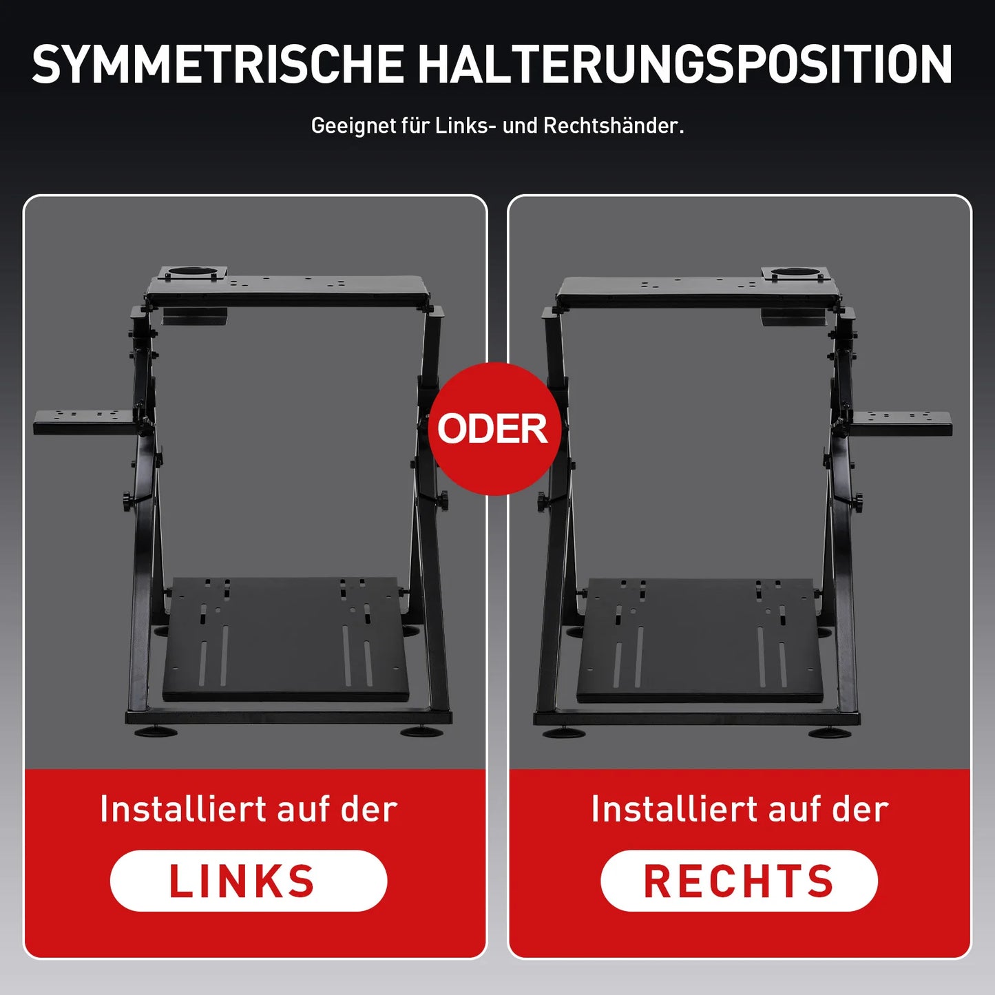 GTPLAYER Ratt-ställning för Sim Racing – Justerbar 20°/20cm Höjd, Kolstål, Logitech G29/G920/G923 Thrustmaster, EU-lager