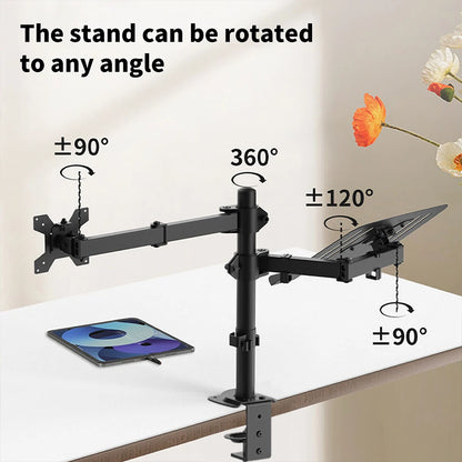 Ergonomisk Monitorarm för Skrivbord 13–27" – VESA 75x75/100x100 Justerbar Höjd Kabelhantering 8kg Stål EU-lager Polen