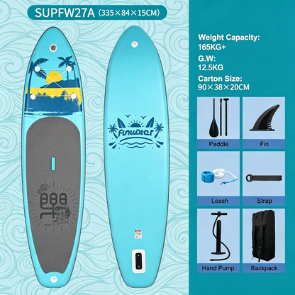 Feath-R-Lite Uppblåsbar SUP-bräda – 330×84×15 cm, Max 165 kg, 7-delat Set