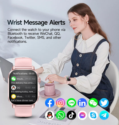 2026 ECG+PPG Daily Health Smart Watch Men Blood Fat Uric Acid Heart Rate Blood Oxygen Bluetooth Call Wellness Tracker Smartwatch