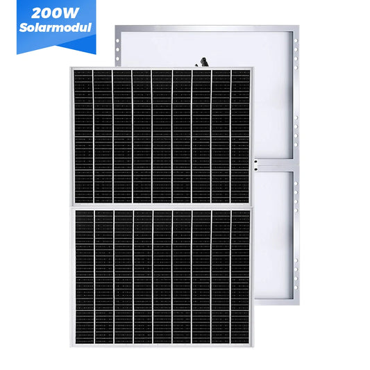 200W Monokristallin Solpanel Kit (2×100W) – 23% Verkningsgrad IP65 18V Off-Grid Balkong Husbil Båt Camping, EU-lager