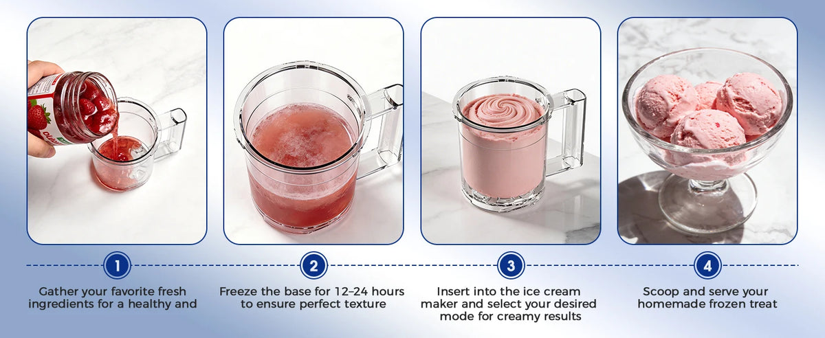 Teendow KF-2501U1 Ice Cream Maker with 8 Preset Programs, Self-Cleaning, Mix-In & Re-Spin Functions, Home Countertop Model