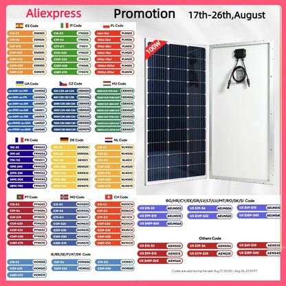 100w 200w Rigid Glass Solar Panel,Efficiency Photovoltaic Solar panel,Waterproof,Durable For Batteries,Outdoors,RV,Boat,Camping