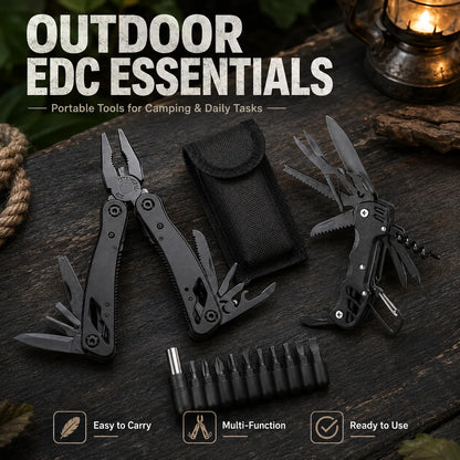 2-Piece Multi Tool Set Portable Folding folds Knife screen driver open Outdoor Camping Survival Repair Tool with Carry Bag