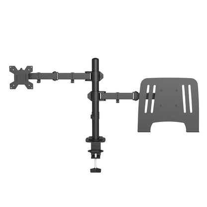 Dual Monitor Mount for 13-27 Inch Screens, Adjustable Monitor and Laptop Stand with VESA 75/100mm, Full Motion Desk Clamp Bracket with 360° Rotation and Cable Management, Heavy Duty Steel Monitor Arm for Home Office, Max Loa