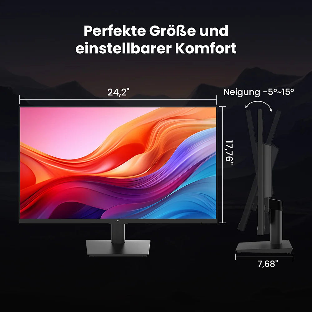 KTC H27T27 Kontorsmonitor 27" 2K QHD – Fast IPS 120Hz OC HDR FreeSync G-Sync 99% sRGB Ramlös VESA EU-lager