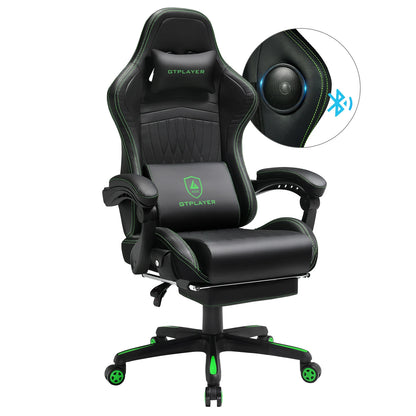 GTPLAYER Gaming chair Ergonomic Gaming armchair Desk chair PC Footrest loudspeaker Music Office chair up to 150kg