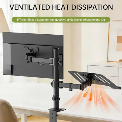 Ergonomisk Monitorarm för Skrivbord 13–27" – VESA 75x75/100x100 Justerbar Höjd Kabelhantering 8kg Stål EU-lager Polen