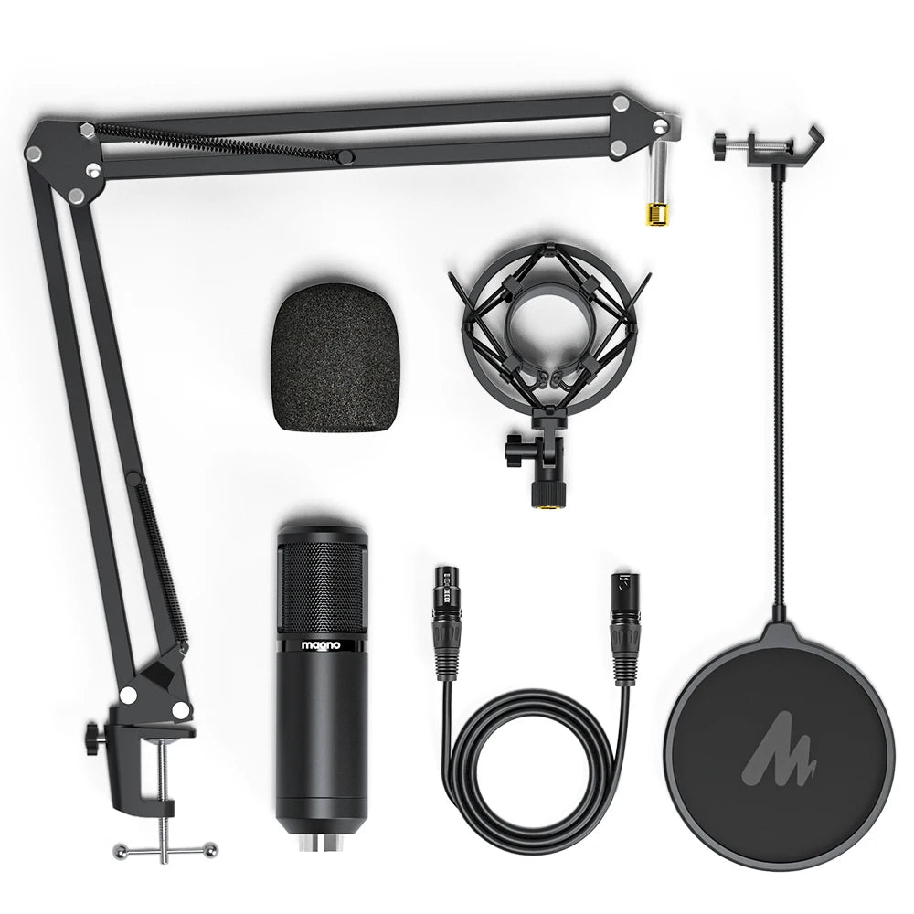 MAONO PM320S XLR Condenser Microphone Kit Professional Cardioid Vocal Studio Recording Mic for Streaming Voice Over Home-Studio