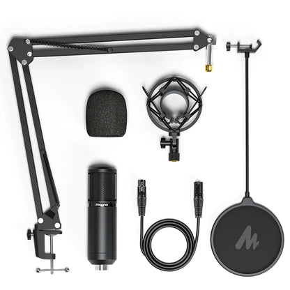 MAONO PM320S XLR Condenser Microphone Kit Professional Cardioid Vocal Studio Recording Mic for Streaming Voice Over Home-Studio