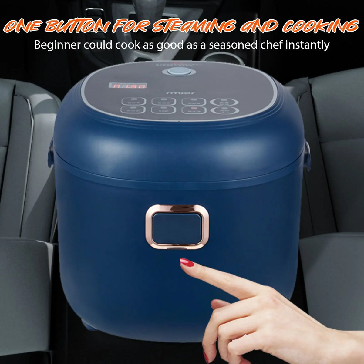12V 24V 220V 2L Three Voltage Car Home Rice Cooker Van Car Rice Cooker for Travel Global Voltage Use