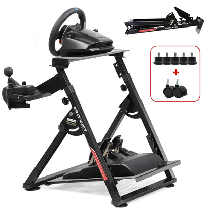 GTPLAYER Ratt-ställning för Sim Racing – Justerbar 20°/20cm Höjd, Kolstål, Logitech G29/G920/G923 Thrustmaster, EU-lager