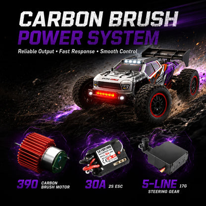 Beginner Friendly 4Wd Rc Off Road Car Carbon Brush Motor Precise Steering Trim Easy Motor Replacement Durable Anti-Loss Shell Hobby Gift for 14+