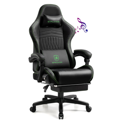 GTPLAYER Gaming chair Ergonomic Gaming armchair Desk chair PC Footrest loudspeaker Music Office chair up to 150kg