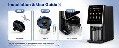 Teendow KF-2501U1 Ice Cream Maker with 8 Preset Programs, Self-Cleaning, Mix-In & Re-Spin Functions, Home Countertop Model