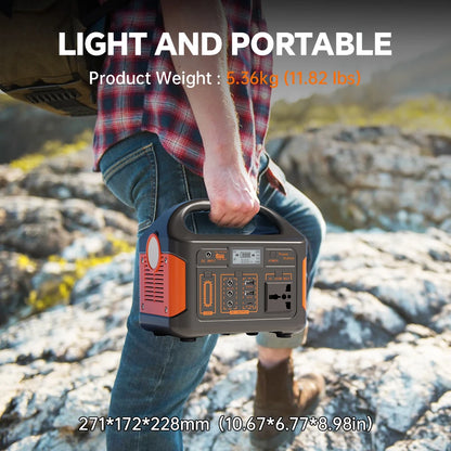 GaiaRay 500W 300W Portable Power Station AC 220V Solar Generator LiFePO4 Battery Emergency Power Plant Outdoor Fishing Tool LED