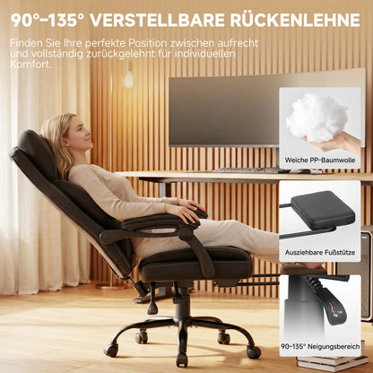 Gtplayer Gaming Chair, Ergonomic Office Chair with Footrest and Lumbar Support, High Back Executive Chair for Tall, Wide Computer Chair, Height Adjustable, Synchronous Armrest, Spring Core Seat