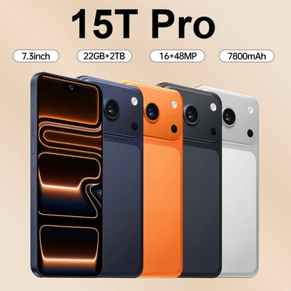 Cellphones 15T Pro Original Face Recognition Android 15 Mobile Phones 5G Dual Card 7800mAh 7.3 inch Global Version Unlocked Smartphone