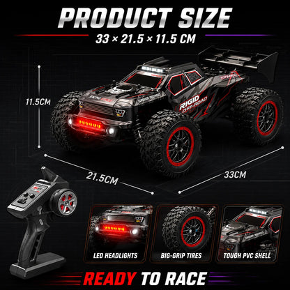 4Wd Brushless Rc Car 75Km/H Metal Differential Shaft Drive Independent Shock Absorbers Led Headlights 2.4g 300m Remote Control Off-Road Hobby Vehicle