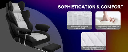 Gtplayer Gaming Chair, Office Chair with Pocket Spring Lumbar Support, Ergonomic and Comfortable Wide Office Computer Chair