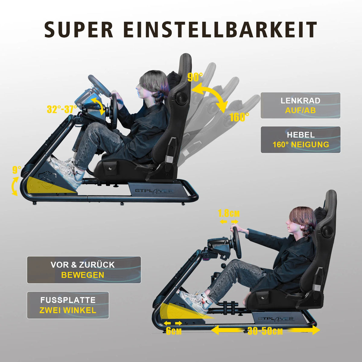 Luckracer Sim Racing Cockpit Simulator Cockpit Racing Simulator Steering Wheel Stand with Speakers Steering Wheel and Pedal Stand