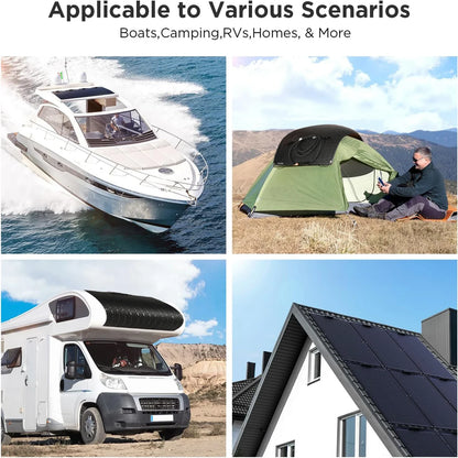110W Flexible Solar Panel With ETFE Layer,Monocrystalline Solar Cell,High Efficiency Solar Panel 18V for 12V Battery Charge,RV