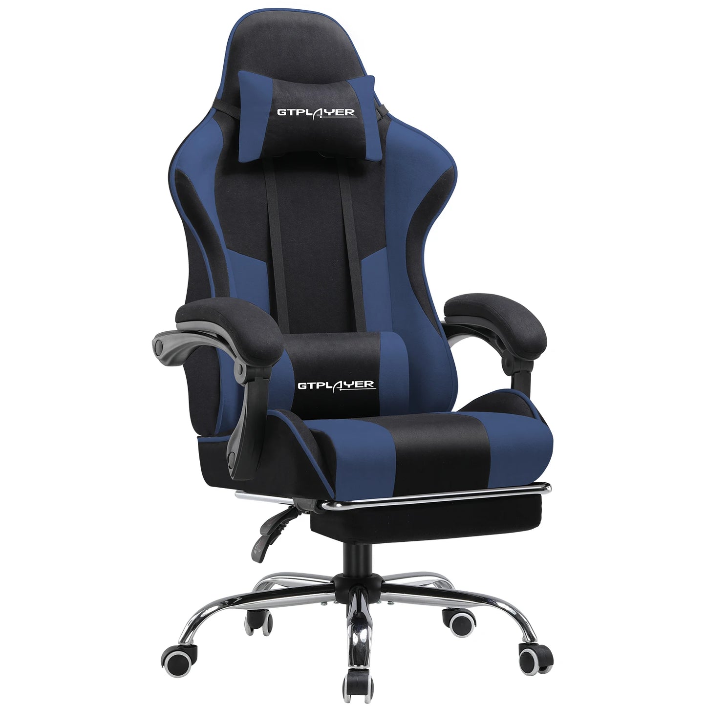 GTPLAYER Gaming chair with massage Lumin cushion & footrest, Ergonomic office chair with padded seat, swivel chair up to 150 kg