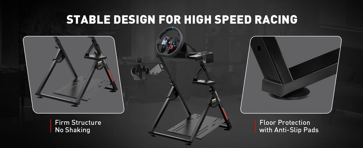 Gtplayer Steering Wheel Stand with Base Tilt Adjustable Rack Shifter Mount for V1/V2 Compatible with Steering Wheel, Ps4, Xbox, Pc