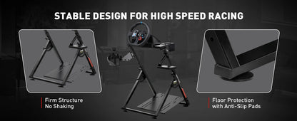 Gtplayer Steering Wheel Stand with Base Tilt Adjustable Rack Shifter Mount for V1/V2 Compatible with Steering Wheel, Ps4, Xbox, Pc