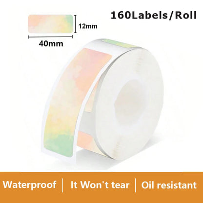 Termiska Etikettrullar Mönster & Färg – Kompatibla med Marklife P11 P12 Phomemo D30 DELI Q2 Brother – 12x40mm 14x40mm 14x50mm 2026