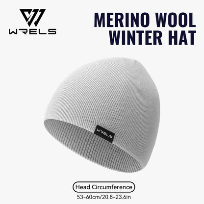 WRELS Merino Wool Beanie for Men Women Soft Fisherman Beanie Warm Knitted Winter Hat Watch Cap Skullie for Cold Weather