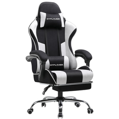 GTPLAYER Gaming chair with massage Lumin cushion & footrest, Ergonomic office chair with padded seat, swivel chair up to 150 kg